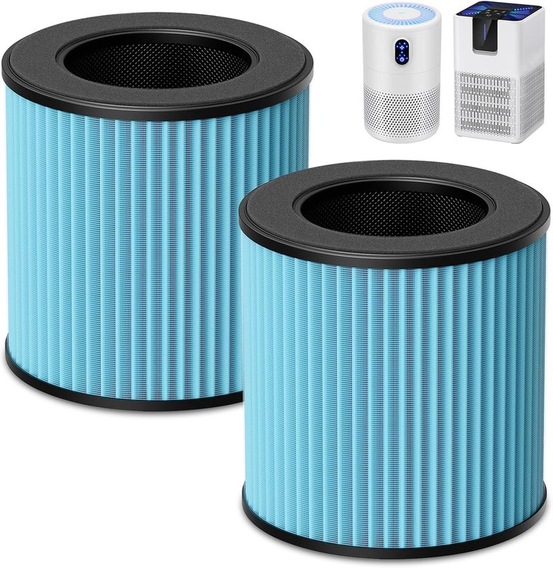 WILERDA B-D02L/M05 Replacement Filter, Compatible with MOOKA B-D02L & M05 Air Purifier, for VEWIOR B-D02U, for KOIOS B-D02L, H13 True HEPA Filter, 2 Pack Smoke Filter - Image 1